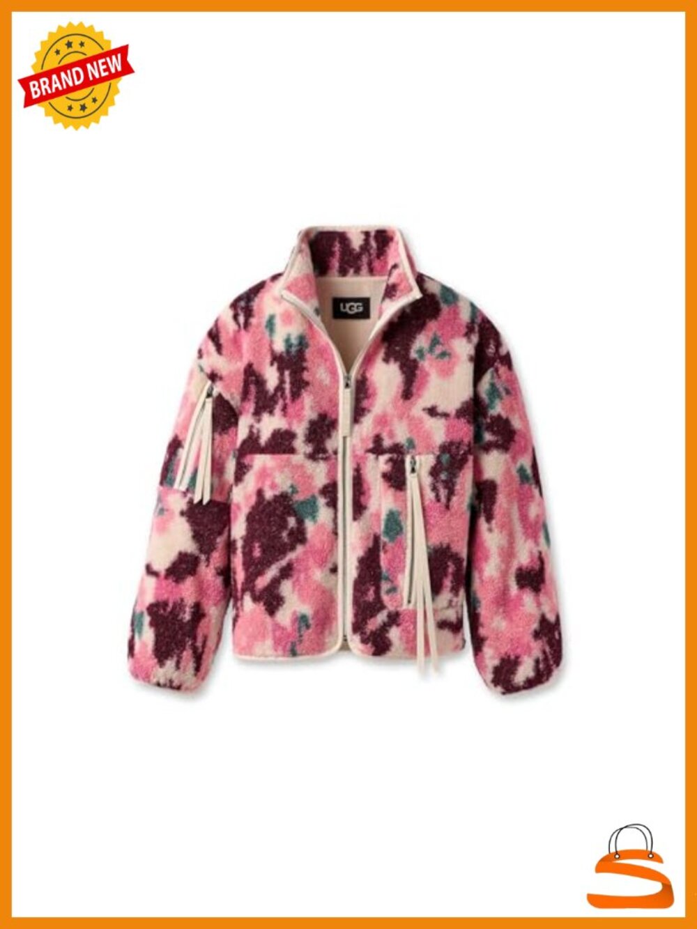 UGG Marlene Splatter Jacket Plush Fleece Full Zip